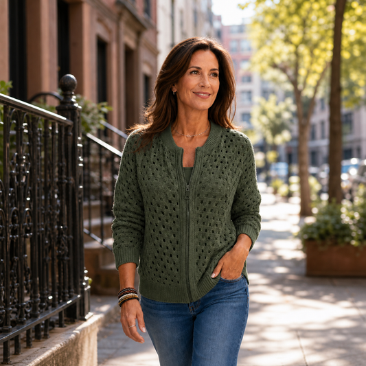 Cornelia Ottaviani™ Striped Zip Jacket for Effortless Everyday Wear