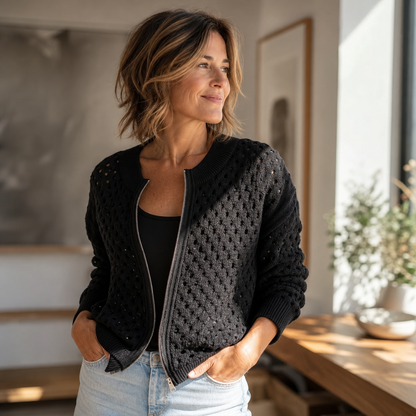 Cornelia Ottaviani™ Striped Zip Jacket for Effortless Everyday Wear