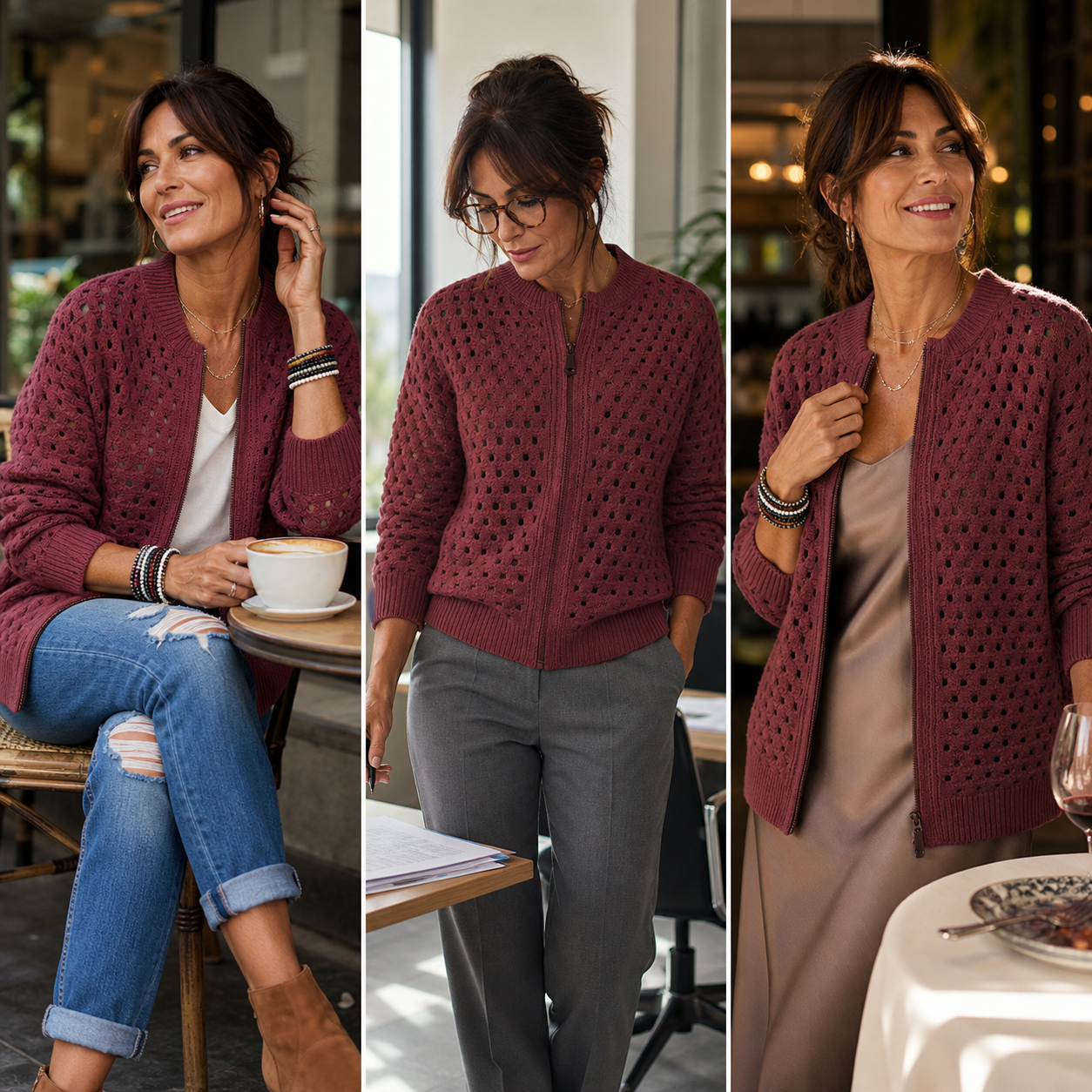 Cornelia Ottaviani™ Striped Zip Jacket for Effortless Everyday Wear