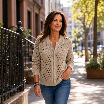 Cornelia Ottaviani™ Striped Zip Jacket for Effortless Everyday Wear