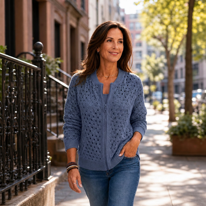 Cornelia Ottaviani™ Striped Zip Jacket for Effortless Everyday Wear
