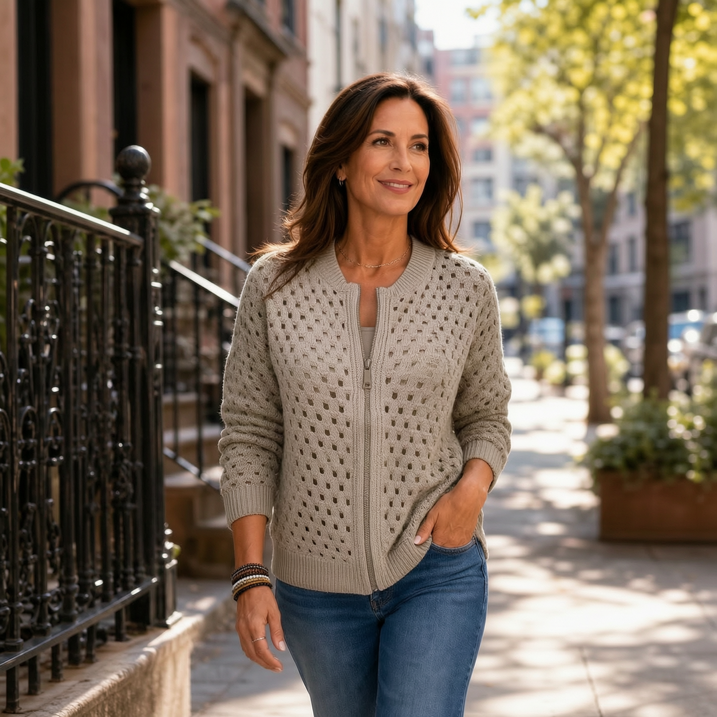 Cornelia Ottaviani™ Striped Zip Jacket for Effortless Everyday Wear