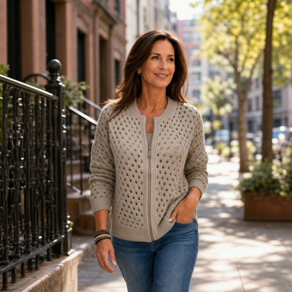 Cornelia Ottaviani™ Striped Zip Jacket for Effortless Everyday Wear