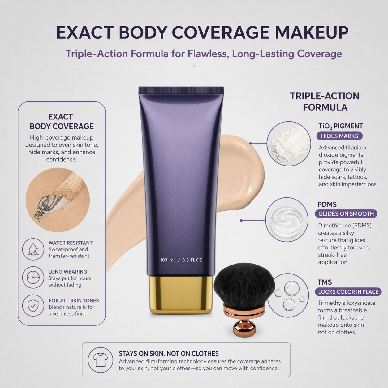 Covrané™ Waterproof Body Makeup for Smooth, Even Skin