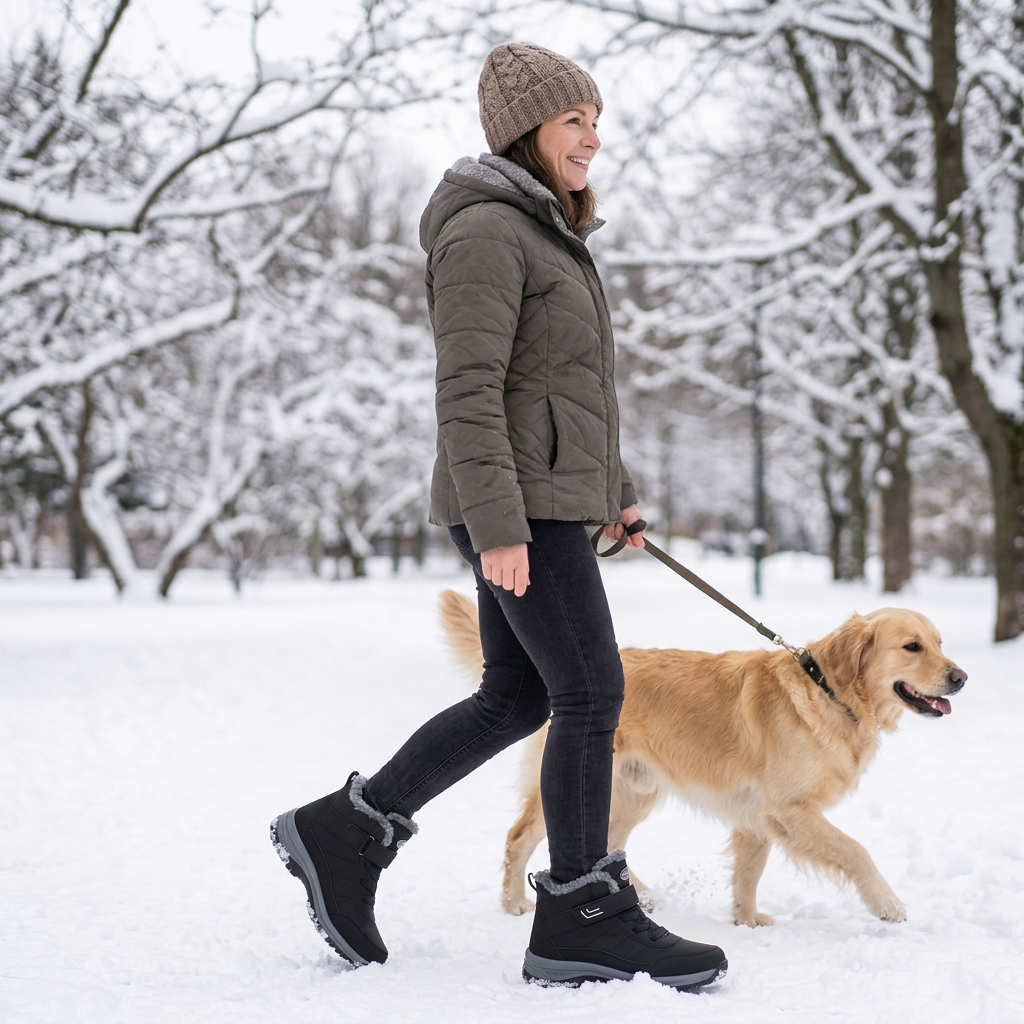 Cozella Nova™ Warm Winter Boots with Easy Velcro Closure