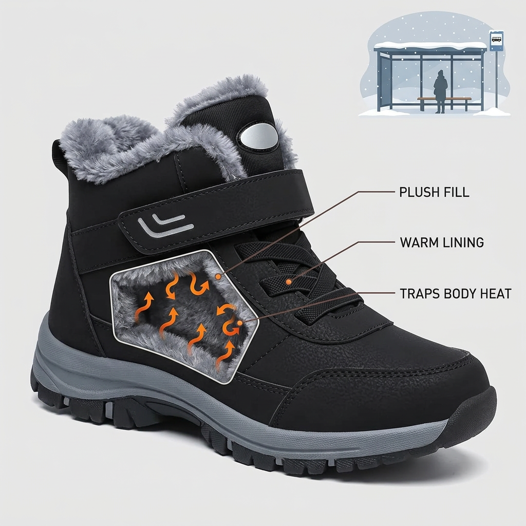 Cozella Nova™ Warm Winter Boots with Easy Velcro Closure