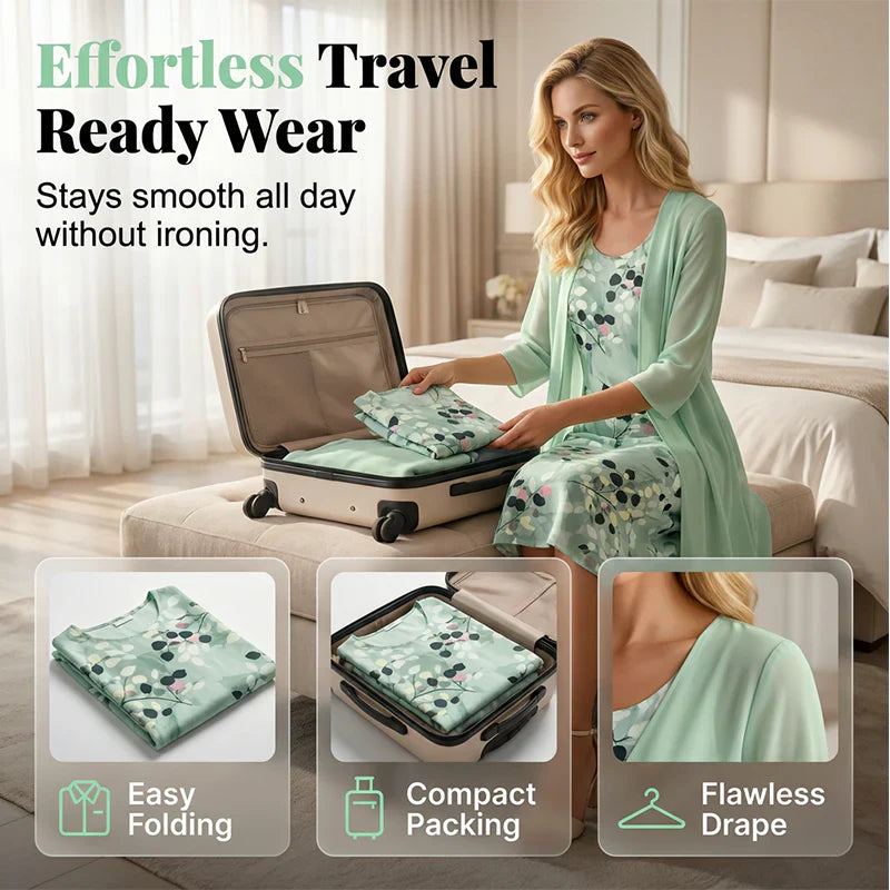 Cristina Mazzoleni™ Elegant Dress Set with Matching Cardigan
