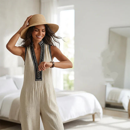 Cristina Valentini™ Elegant Wide Leg Sleeveless Jumpsuit
