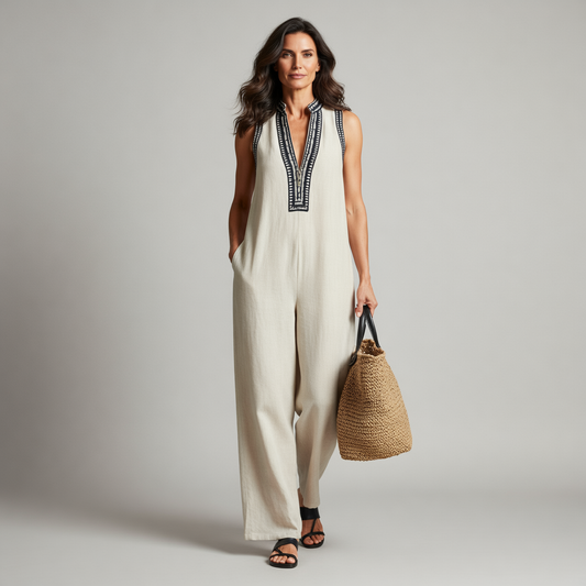 Cristina Valentini™ Elegant Wide Leg Sleeveless Jumpsuit