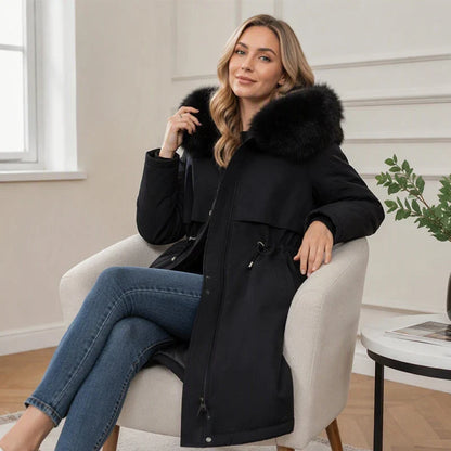 Damiana Burlando™ Cozy Mid-Length Coat for Cold Days