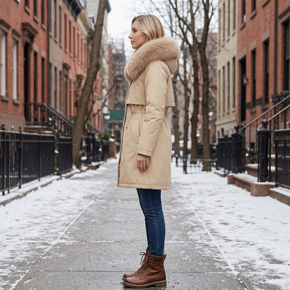 Damiana Burlando™ Cozy Mid-Length Coat for Cold Days