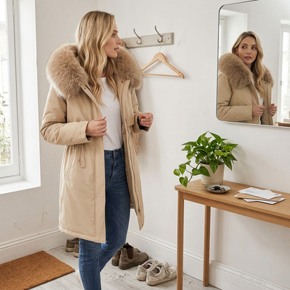Damiana Burlando™ Cozy Mid-Length Coat for Cold Days