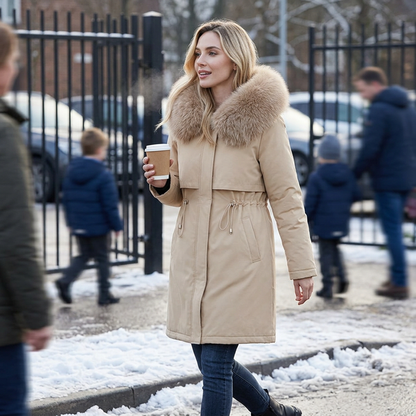 Damiana Burlando™ Cozy Mid-Length Coat for Cold Days