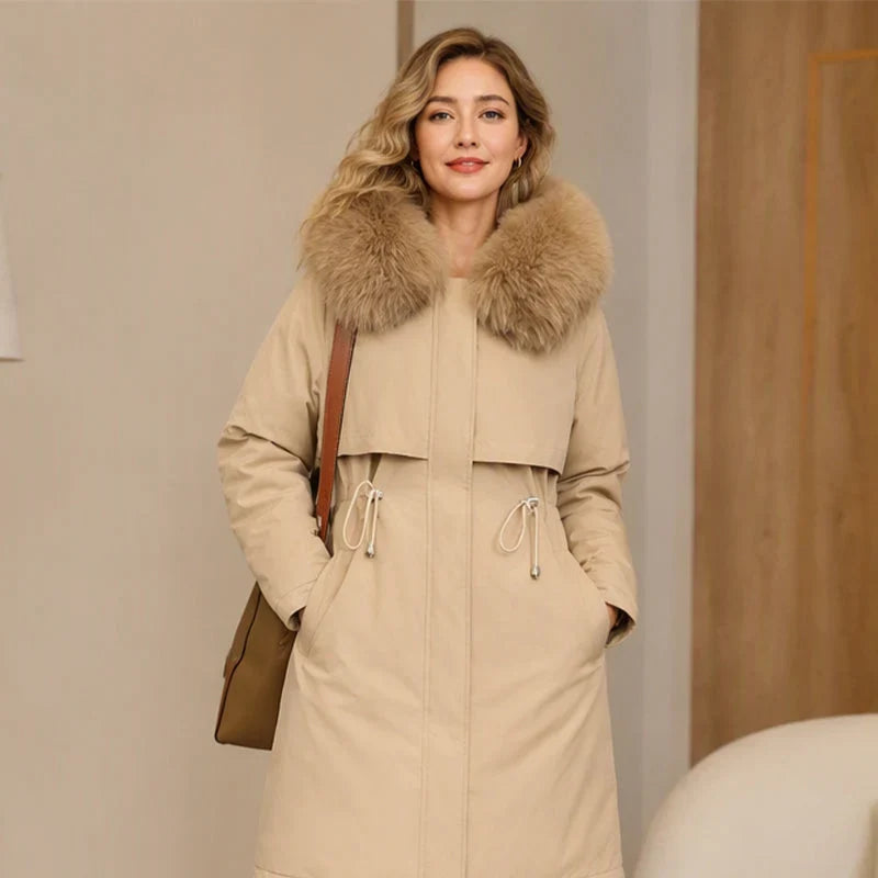 Damiana Burlando™ Cozy Mid-Length Coat for Cold Days