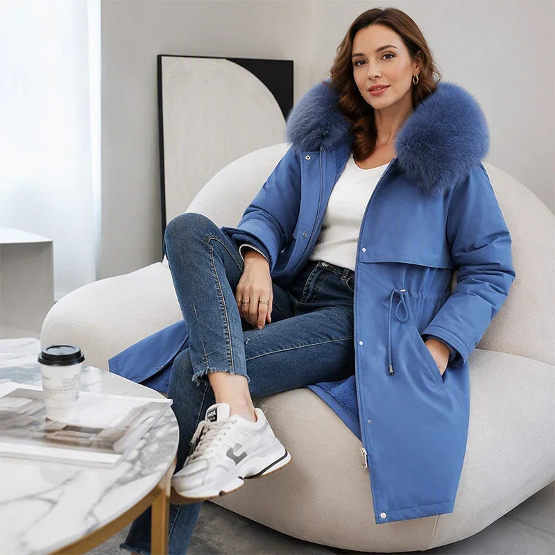 Damiana Burlando™ Cozy Mid-Length Coat for Cold Days
