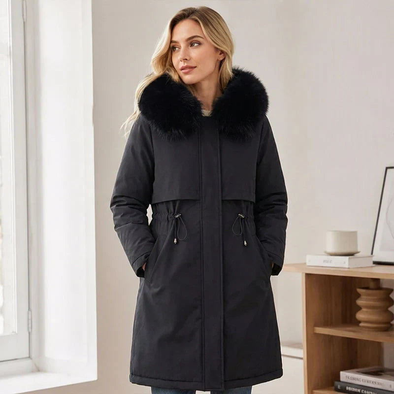 Damiana Burlando™ Cozy Mid-Length Coat for Cold Days