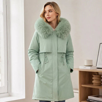 Damiana Burlando™ Cozy Mid-Length Coat for Cold Days