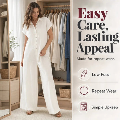 Daria Aloisi™ Versatile Button Jumpsuit for Office to Evening