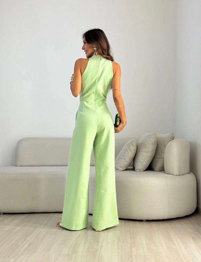 Debora Viaro™ Draped Wide Leg Jumpsuit for Effortless Elegance