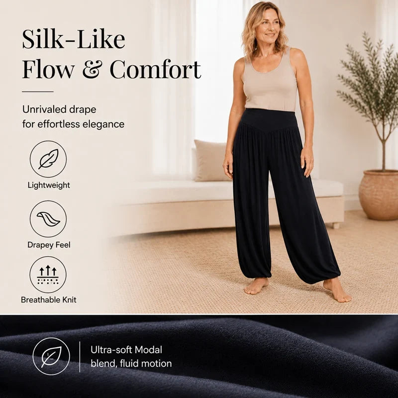 Delia Borsani™ High Waist Wide Leg Pants for Flattering Comfort