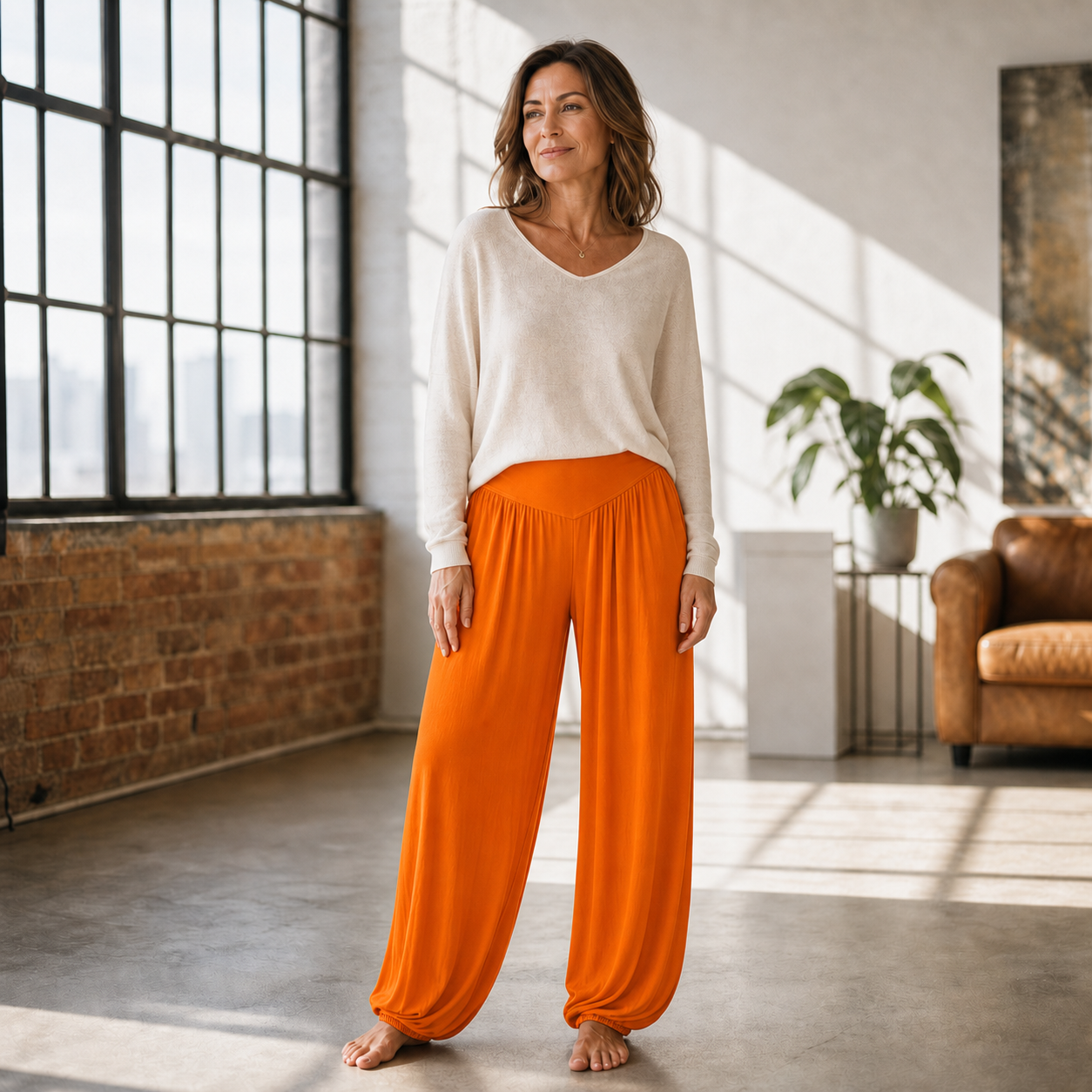 Delia Borsani™ High Waist Wide Leg Pants for Flattering Comfort