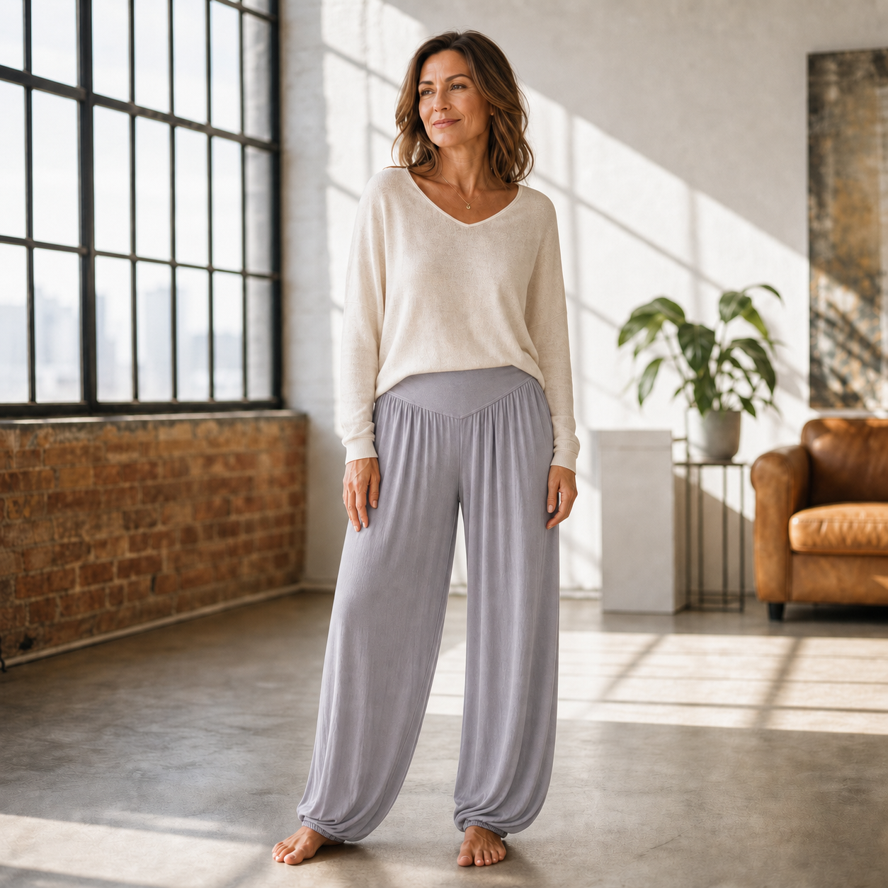 Delia Borsani™ High Waist Wide Leg Pants for Flattering Comfort