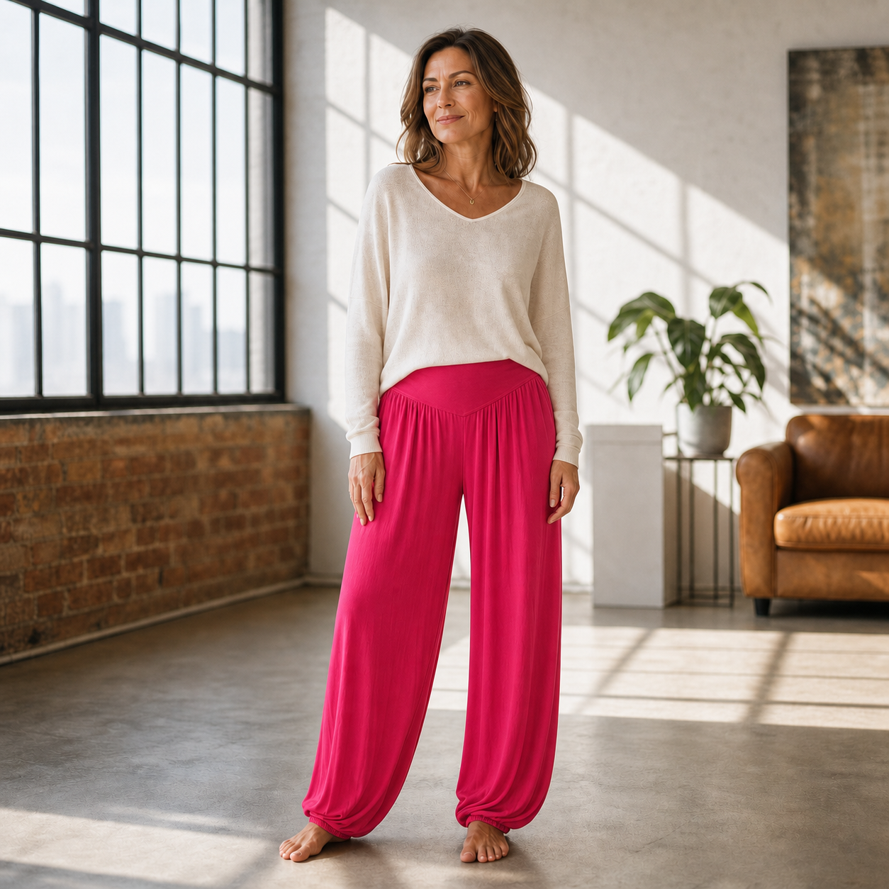 Delia Borsani™ High Waist Wide Leg Pants for Flattering Comfort