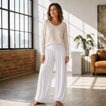 Delia Borsani™ High Waist Wide Leg Pants for Flattering Comfort