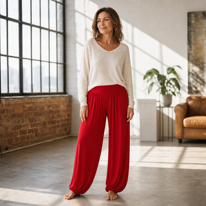 Delia Borsani™ High Waist Wide Leg Pants for Flattering Comfort