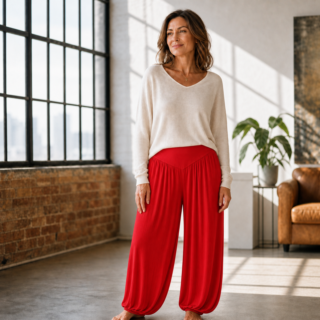 Delia Borsani™ High Waist Wide Leg Pants for Flattering Comfort