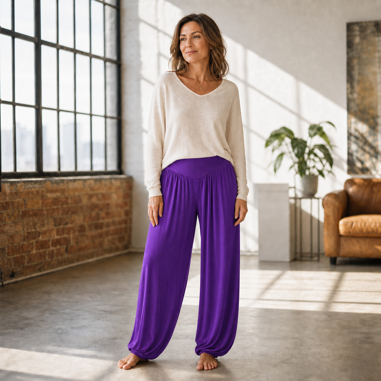 Delia Borsani™ High Waist Wide Leg Pants for Flattering Comfort