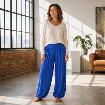 Delia Borsani™ High Waist Wide Leg Pants for Flattering Comfort