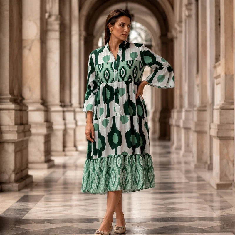 Delia Boselli™ Loose Printed T-Shirt Dress for Everyday Comfort