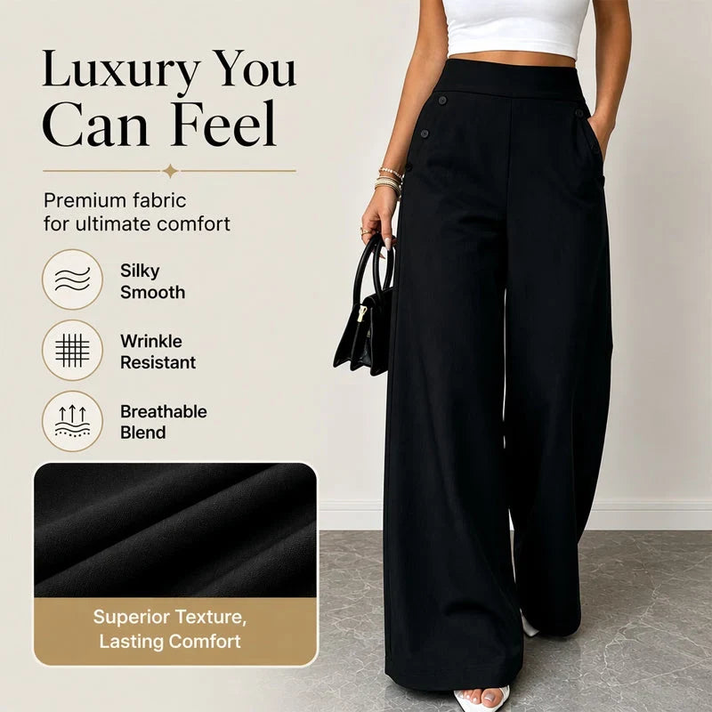 Delia Bottini™ Elegant High Waist Wide Leg Trousers