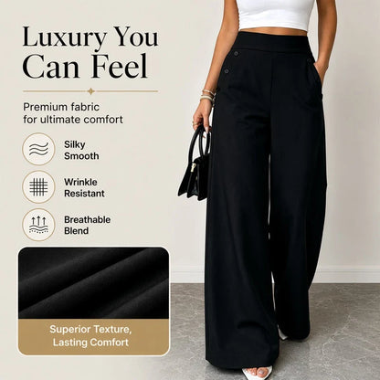 Delia Bottini™ Elegant High Waist Wide Leg Trousers