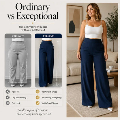 Delia Bottini™ Elegant High Waist Wide Leg Trousers