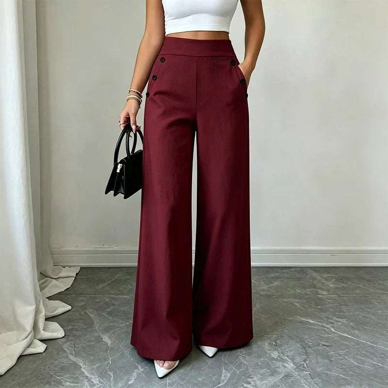 Delia Bottini™ Elegant High Waist Wide Leg Trousers