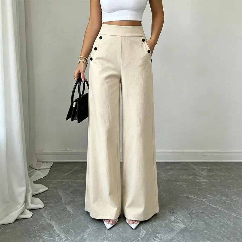 Delia Bottini™ Elegant High Waist Wide Leg Trousers