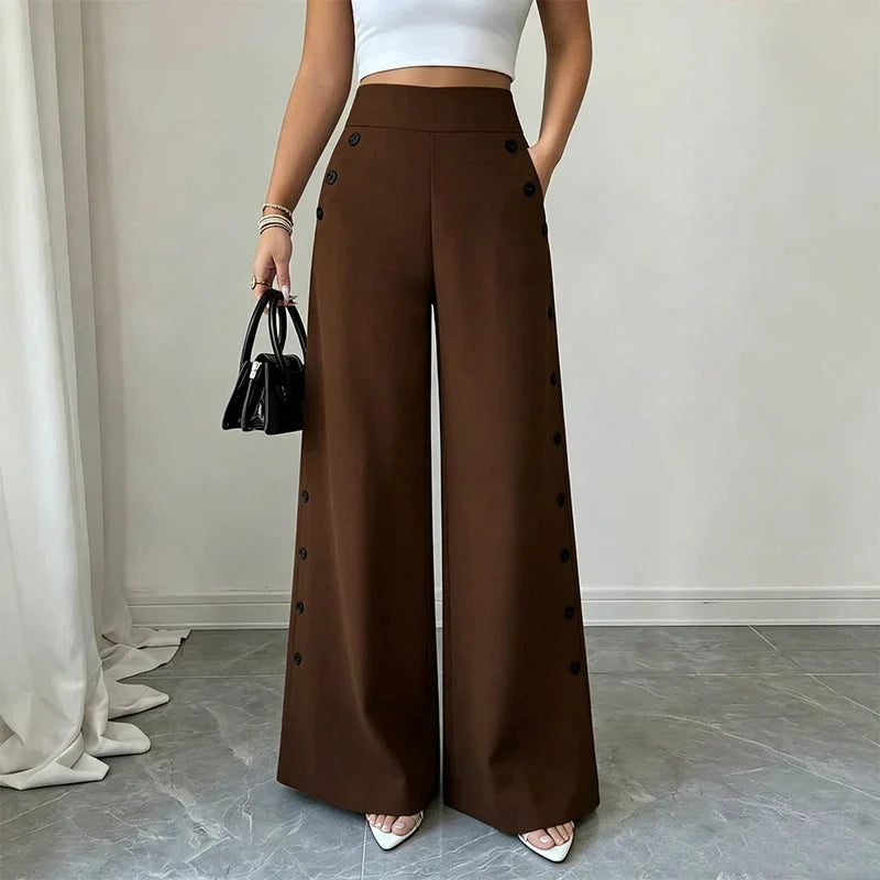 Delia Bottini™ Elegant High Waist Wide Leg Trousers