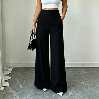 Delia Bottini™ Elegant High Waist Wide Leg Trousers