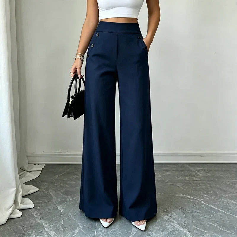 Delia Bottini™ Elegant High Waist Wide Leg Trousers