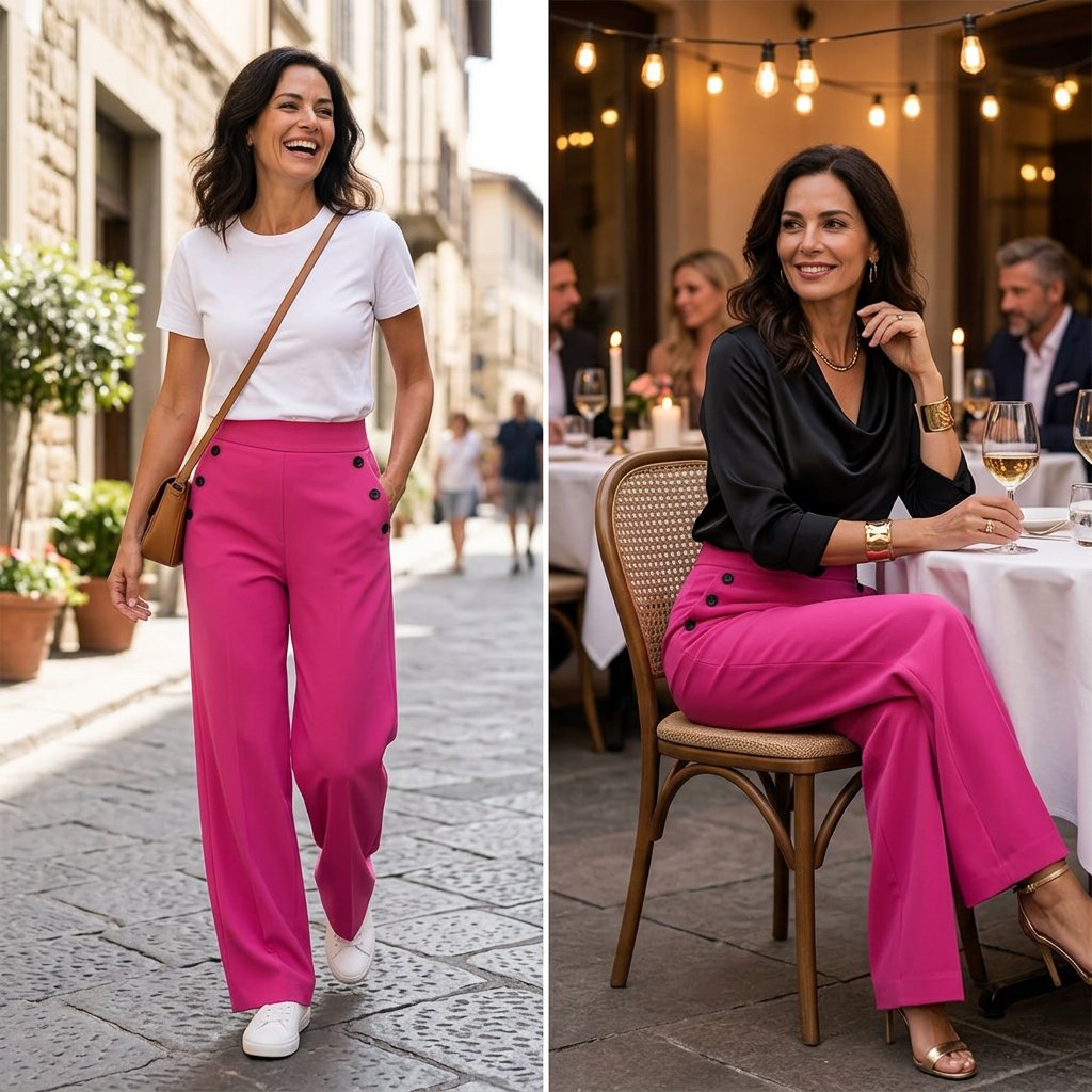 Delia Bottini™ Elegant High Waist Wide Leg Trousers
