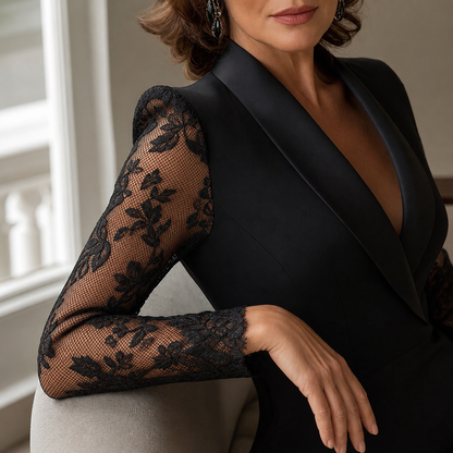Delia Brambati™ Lace Sleeve Midi Dress for Special Events