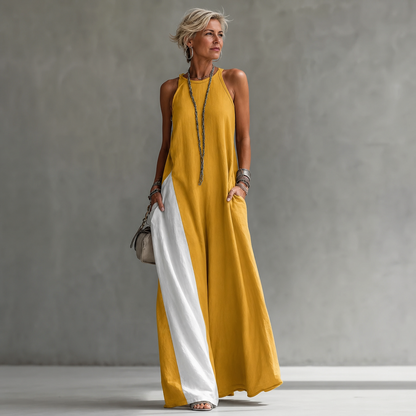 Delia Brentani™ Elegant Color Block Maxi Dress for All-Day Comfort