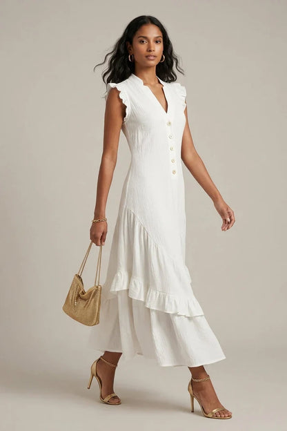 Delia Raffi™ Flowy Ruffle Maxi Dress for Warm Days