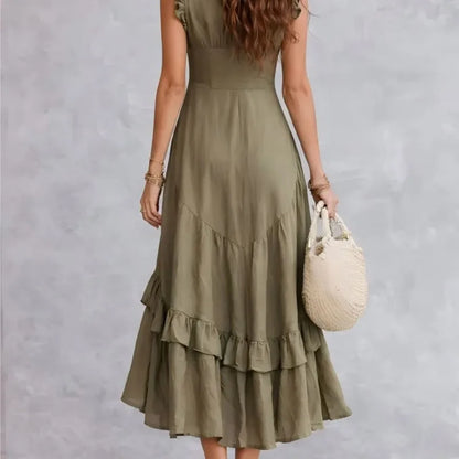 Delia Raffi™ Flowy Ruffle Maxi Dress for Warm Days