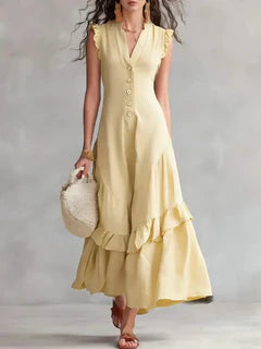 Delia Raffi™ Flowy Ruffle Maxi Dress for Warm Days
