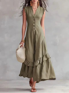 Delia Raffi™ Flowy Ruffle Maxi Dress for Warm Days