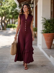 Delia Raffi™ Flowy Ruffle Maxi Dress for Warm Days