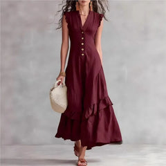 Delia Raffi™ Flowy Ruffle Maxi Dress for Warm Days